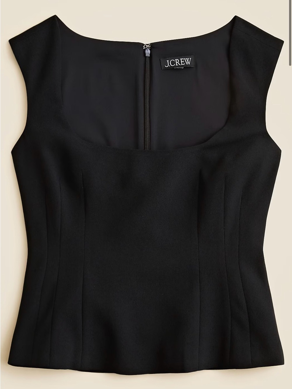 NWT J Crew wide scoop neck tank top in city crepe Black 10 - Picture 3 of 8